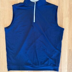 Peter Millar Navy and Gray Athletic Quarter-Zip Vest